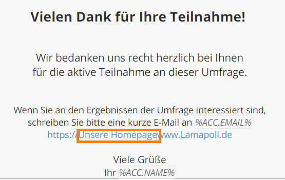 Wie lässt sich ein Hyperlink in eine Umfrage einfügen ...