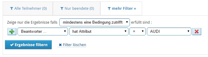 Ergebnisse der Online Umfrage filtern ergebnisse-filtern