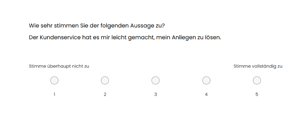 Customer Effort Score mit 5-stufiger Skala