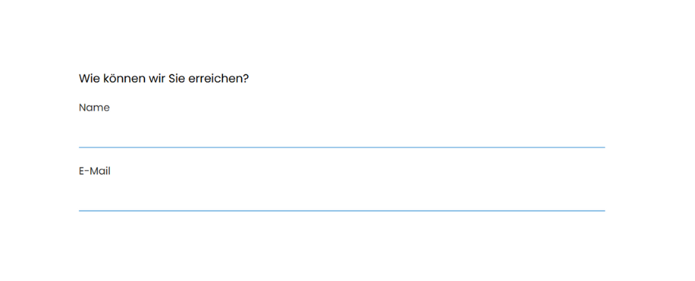 Eingabefrage zum Abfragen von Kontaktdaten