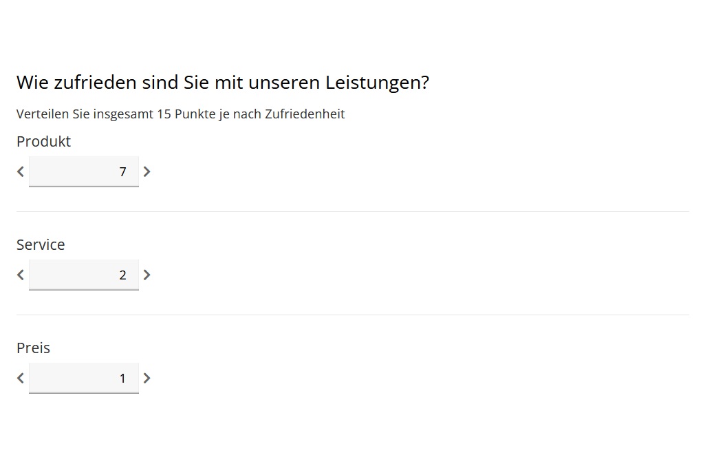 Skalafrage mit Punktevergabe