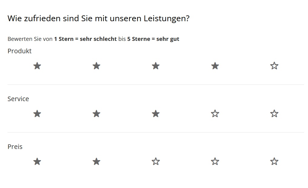 Skalafrage mit Sternchen
