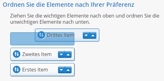 Ranking Frage, Drag und Drop Frage erstellen