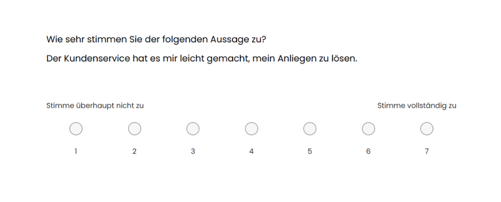 Customer Effort Score mit 7-stufiger Skala