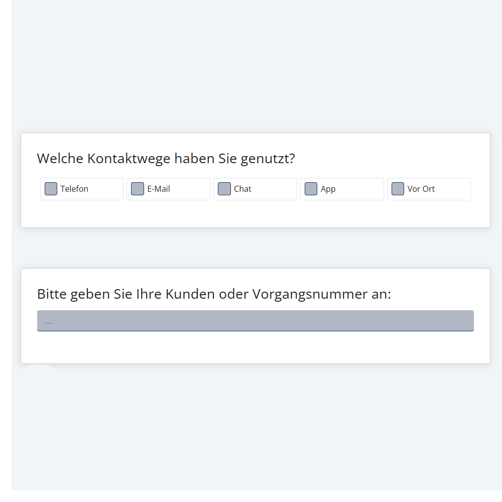 Antwortanordnung in Umfragen: Horizontale Anordnung der Antwortoptionen und kleines Freitext Antwortfeld