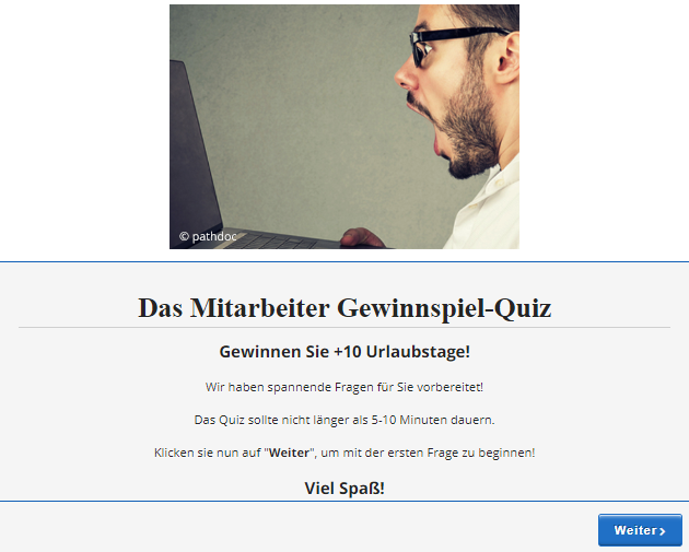 Das Mitarbeiter Gewinnspiel-Quiz mit LamaPoll - ein Beispiel als Vorlage